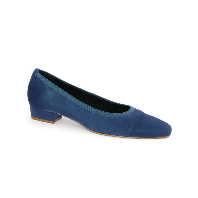 escarpin velours bleu 42, 43, 44, 45 Shoesissime, side view
