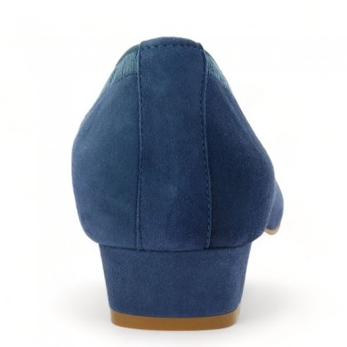 ballerina small heel blue velvet 42, 43, 44, 45 Shoesissime, rear view