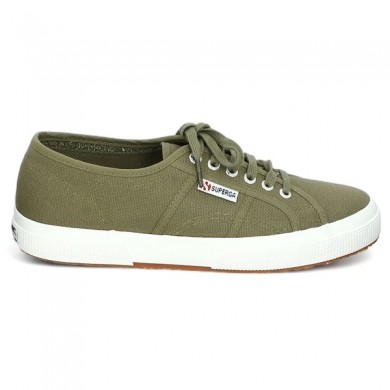 large women's khaki canvas sneakers, side view