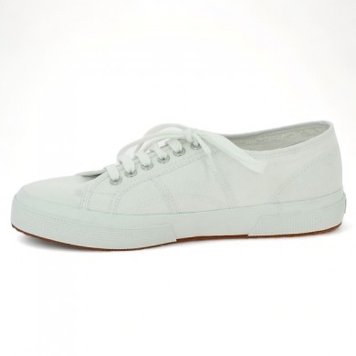 women's large size white textile cotton sneakers, inside view