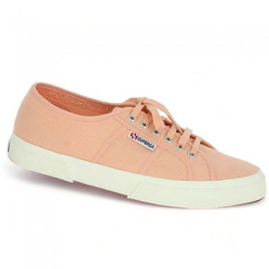 Superga pink peach 42, 43, 44, 45 women's tennis large size, profile view