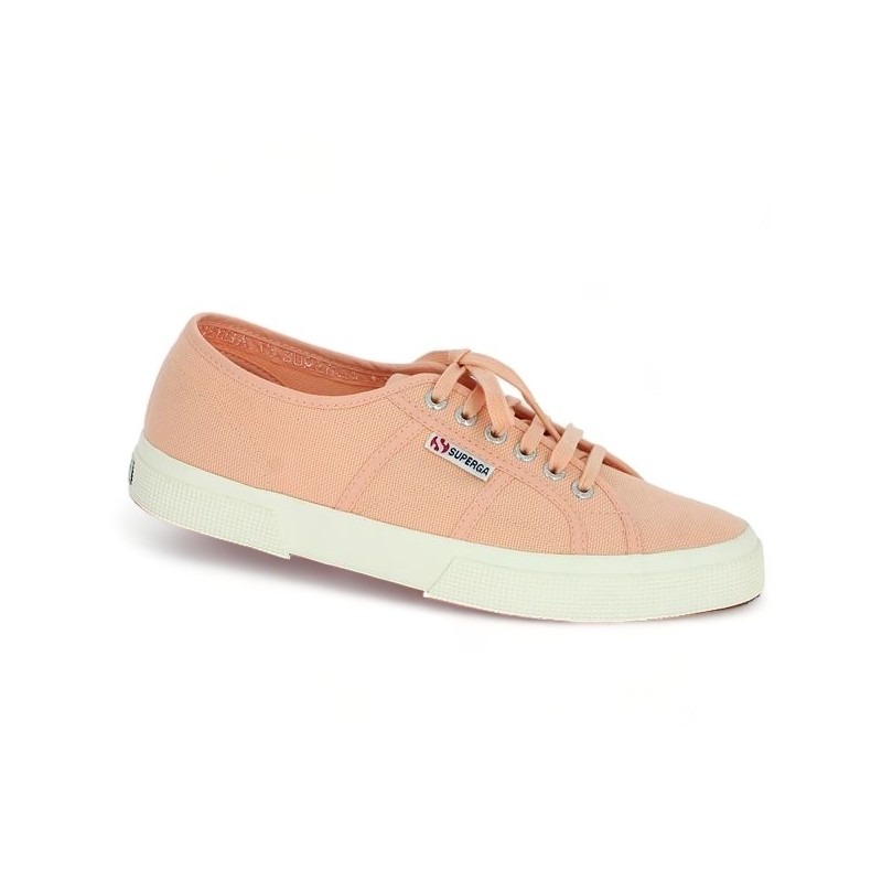 Superga pink peach 42, 43, 44, 45 women's tennis large size, profile view