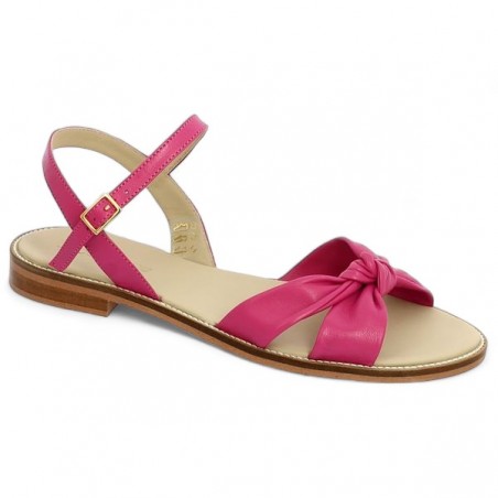 sandale plate rose grande taille femme Shoesissime, vue profil sandale plate rose grande taille femme Shoesissime, vue profil
