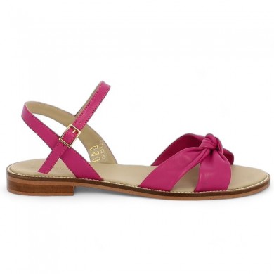 nu-pieds rose fushia grande taille Shoesissime, vue coté