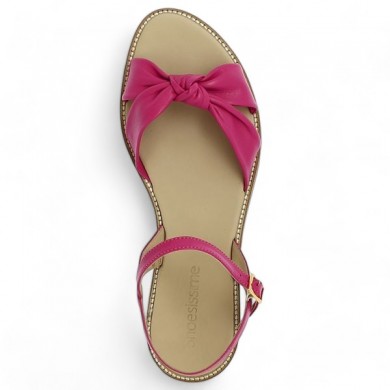 sandalette nœud rose femme pointure 42, 43, 44, 45, vue dessus