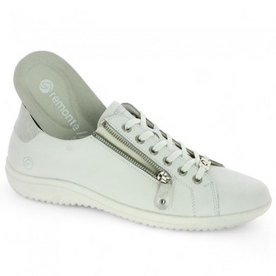 Remonte Shoesissime white tennis shoes with removable sole, large size, women's zipper, view details