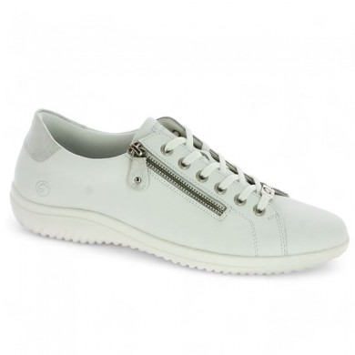 Sneakers blanc fermeture éclair D1E03-80 grande taille femme Remonte, vue profil