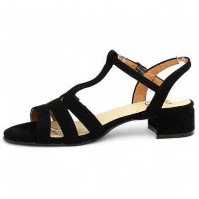 Shoesissime women's chic black 4 cm heel large size sandals, inside view