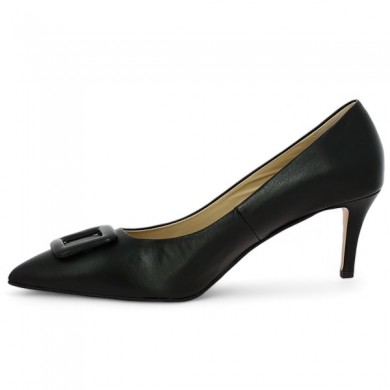 women's black dress pump 42, 43, 44, 45 7 cm heel Shoesissime, inside view