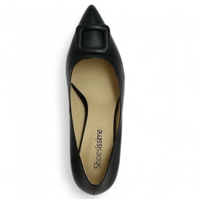 chic women's black pump 42, 43, 44, 45 7 cm heel Shoesissime, top view