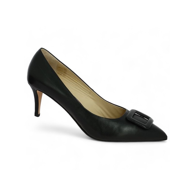 women's black pump big size 7 cm Shoesissime heel, profile view