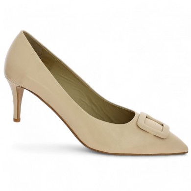 escarpin pointu cuir taupe 42, 43, 44, 45 Shoesissime, side view