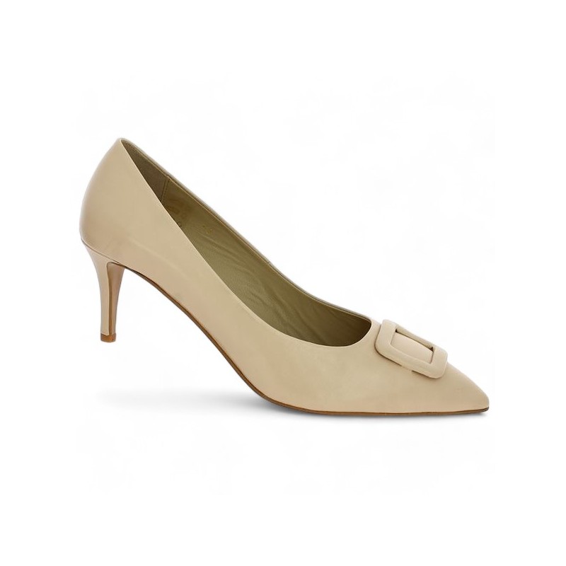 escarpin pointu cuir taupe 42, 43, 44, 45 Shoesissime, side view