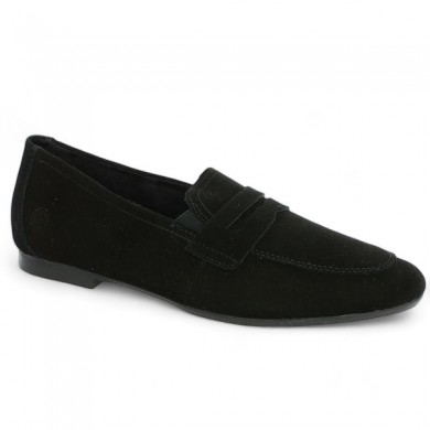 Black velvet moccasin Remonte D0k02-00 grande taille femme Shoesissime, view profile