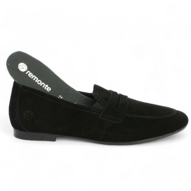 Moccasin grande taille femme semelle amovible noir Remonte Shoesissime, view details