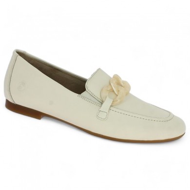 D0K00-80 Mocassin blanc chaine Remonte grande taille femme Shoesissime, vue profil