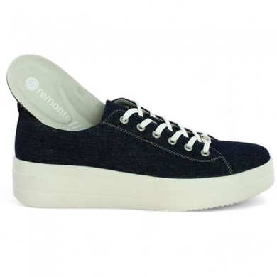 Sneakers mode femme grande pointure semelle épaisse bleu jeans femme D1C03-14 Shoesissime, vue détails