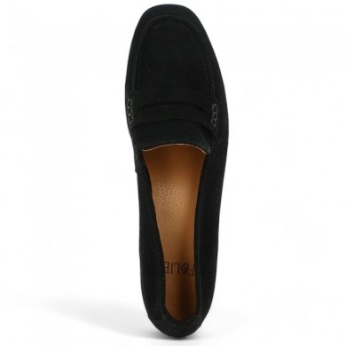 mocassin classique 42, 43, 44, 45 femme nubuck noir, vue dessus