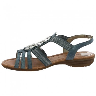 Nu-pied bleu bijoux grande taille femme D3605-12 Remonte Shoesissime, vue intérieure