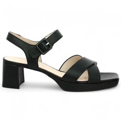 Black platform sandal 42, 42.5, 43, 44 Gabor 42.953.27 Shoesissime, side view