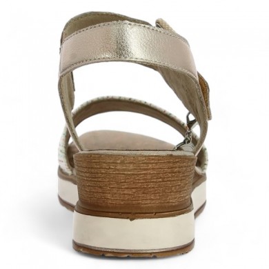 Sandale talons compensés grande pointure femme doré multi D6453-31 Remonte, vue arrière
