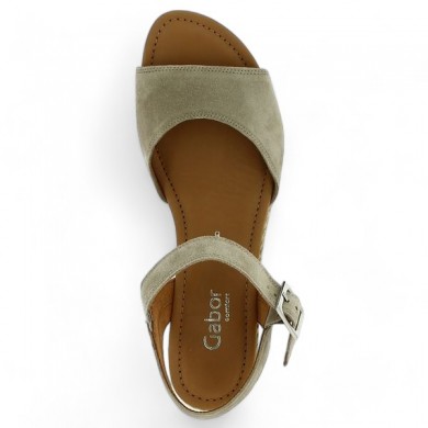 Gabor sandal 8, 8.5, 9, 9.5 beige wedge heel, top view