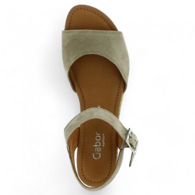 sandale Gabor 8, 8.5, 9, 9.5 talon compensé beige, vue dessus