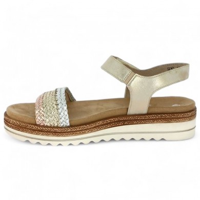 Gold braided sandal Remonte D0Q58-90 grande taille femme Shoesissime, inside view