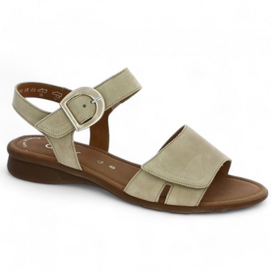 Sandale beige confort Gabor réglable 46.062.33 Shoesissime, vue profil