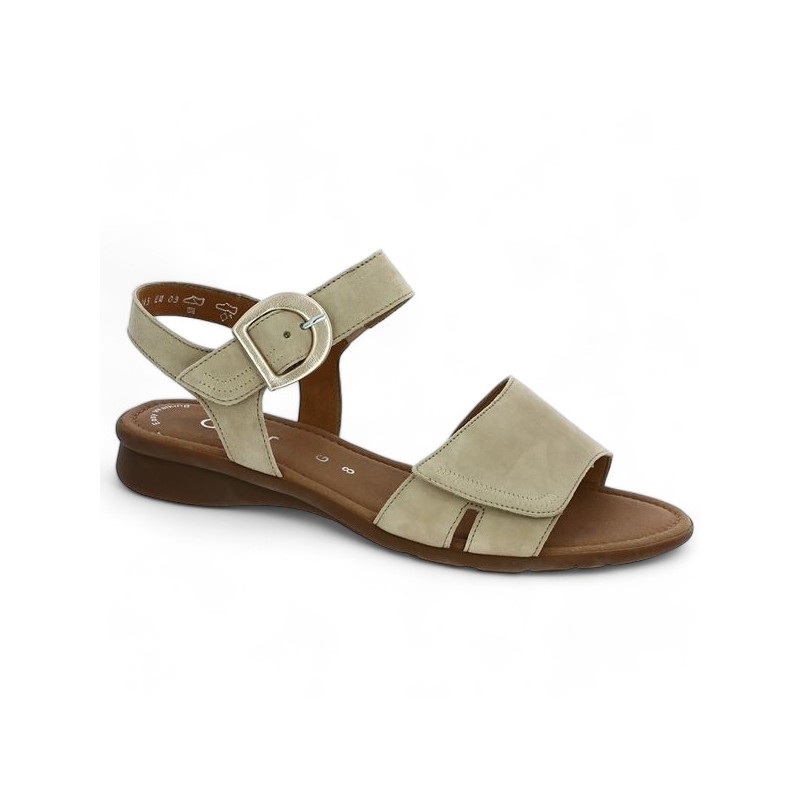 Sandale beige confort Gabor réglable 46.062.33 Shoesissime, vue profil