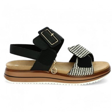 Sandale Remonte noire grande pointure confort réglable D1J53-02 femme Shoesissime, vue détails