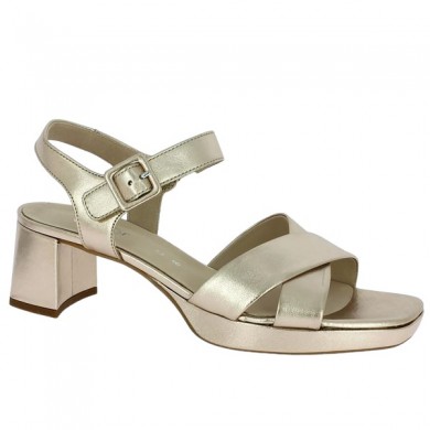 sandale plateforme dorée Gabor 8, 8.5, 9, 9.5 Shoesissime, vue profil