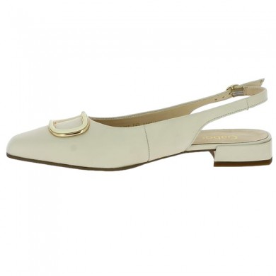Gabor 42.242.53 pearly white flat pointed shoe with buckle, inside view