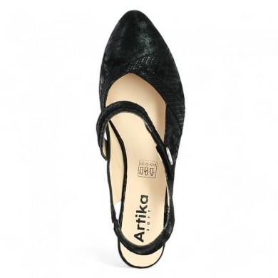 escarpin noir ouvert derrière géo reino grande pointure femme Shoesissime, vue dessus