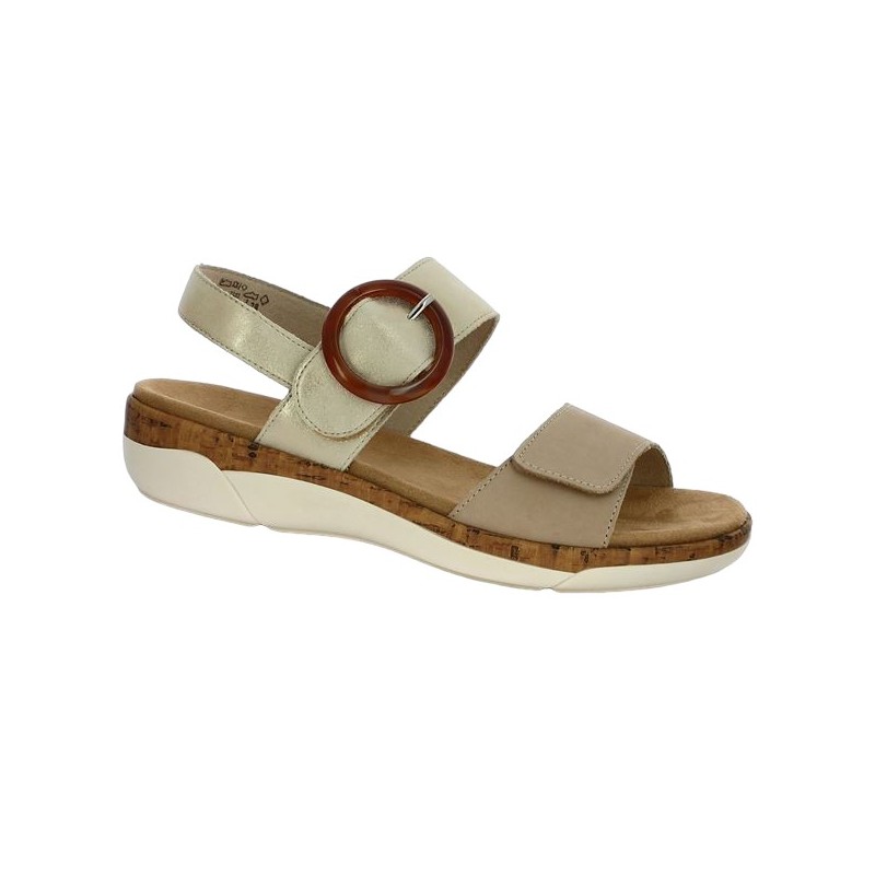 Gold beige sandal Remonte R6853-61 grande taille femme, profile view