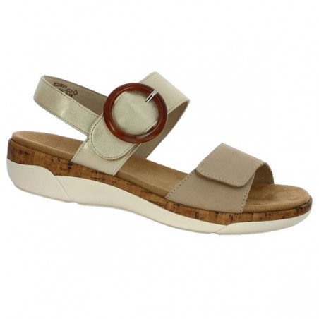 Sandale beige dorée Remonte R6853-61 grande taille femme, vue profil Sandale beige dorée Remonte R6853-61 grande taille femme, vue profil
