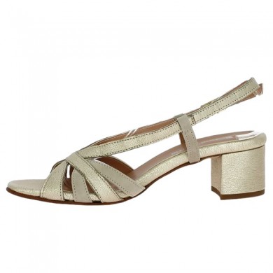 women's 42, 43, 44, 45 beige and gold sandal with Shoesissime top, inside view