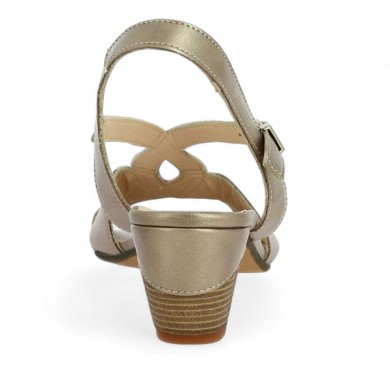 Ingénue - Nude-piedes à talon cuir bronze - Sandales femme 42, 43, 44, 45 - Shoesissime
