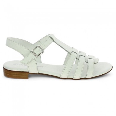 nu-pieds blanc femme 42, 43, 44, 45 tropezienne Shoesissime, vue profil