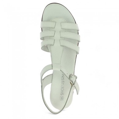 sandale blanche femme 42, 43, 44, 45 tropezienne Shoesissime, vue dessus