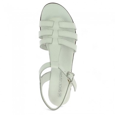 women's white sandal 42, 43, 44, 45 tropezienne Shoesissime, top view