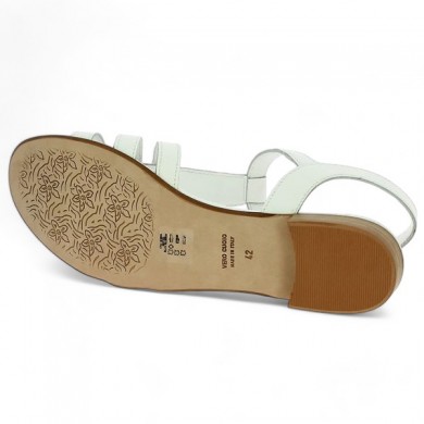 white sandal 42, 43, 44, 45 woman tropezienne Shoesissime, sole view