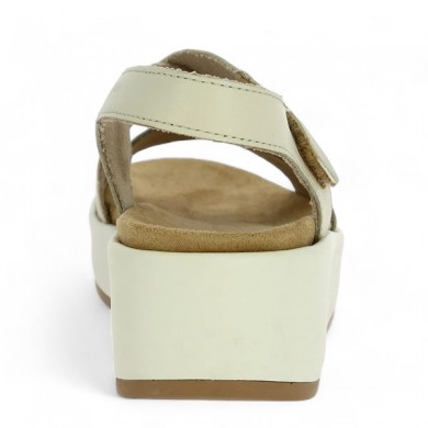 Women's beige platform sandal large size D1N52-60 Remonte Shoesissime, rear view