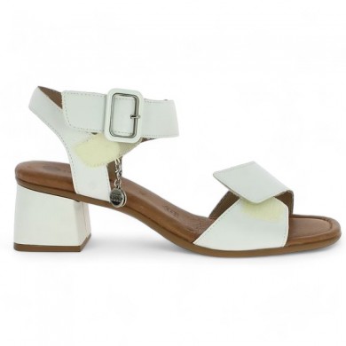 Sandale réglable blanche à talon grande taille femme D1K51-80 Remonte Shoesissime, vue détails