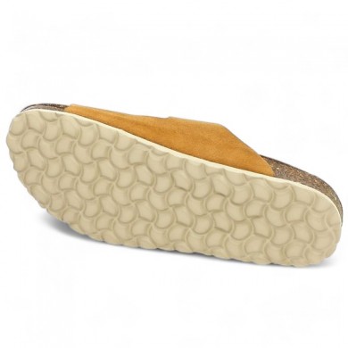 Florida- Camel and gold cork mule - Large size sandals - Shoesissime