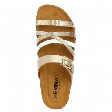 women's 42, 43, 44, 45, 46 pink-gold Shoesissime vacation slippers, top view