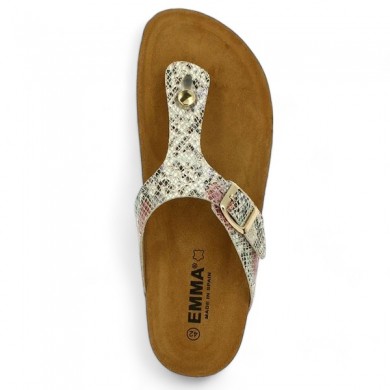 women's flip-flop large size snake cork sole Shoesissime, top view