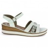 sandale talon compensé blanc tresse Remonte 42, 43, 44, 45 femme D6461-80, vue coté