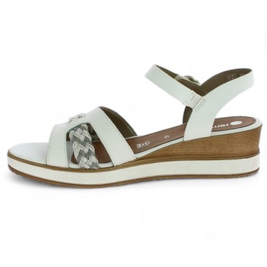 white braided sandal wedge heel Remonte grande taille Shoesissime, inside view