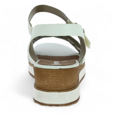 Rosana - Sandales blanches talon compensé D6461-80 - Sandales Remonte 42, 43, 44, 45 - Shoesissime